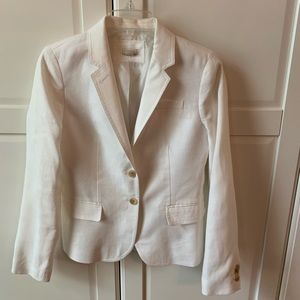 J. Crew Mercantile White Linen Blazer